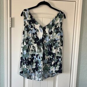 Nordstrom Floral Camisole - Black, Green, and Blue